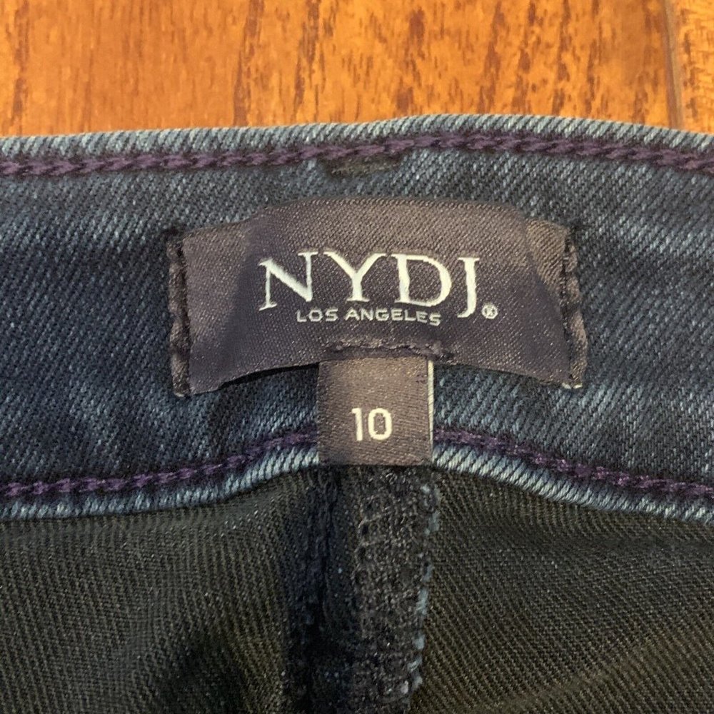 NYDJ Ami Jeans Size 10 Studded Seam High Rise Blue Lift Tuck Skinny Legging USA - Picture 3 of 7